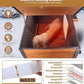 GUTINNEEN Heated Dog House Outdoor with Electric Heating Pad, Insulated Wooden Dog Kennel with 360° Rotating Feeding Bowl, Anti-Chewing Metal Frame, Natural Wood Color
