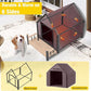 Outdoor Dog House with All-Around Insulated Liner Weatherproof Puppy Shelter Indoor Dog Kennel, Anti-Bite Dog Home for Large Breed with Porch (Brown (Liner), Medium)