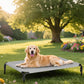 Elevated Dog Bed for Outdoor, XXXL Raised Dogs Cot with Washable Mesh, Cooling Pet Beds Chew Proof Dog Hammock, Metal Frame Lifted Platform for Training Outside Camping, 59 inch Grey