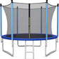 GYMAX Trampoline, 8FT 10FT 12FT 14FT 15FT 16FT Recreational Trampolines w/Safety Enclosure Net & Ladder - ASTM Certificated, Outdoor Trampoline for Kids and Adults