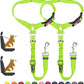 SlowTon Dog Seat Belt for Car, 2 Pack Dog Car Harness Seatbelt Adjustable with Elastic Bungee Buffer, 2 in 1 Pet Car Leash Headrest Restraint Dog Reflective Safety Tether (Lime, Headrest+Clip)
