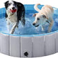 Yaheetech Dog Pet Bath Pool Foldable Hard Plastic Doggie Duck Swimming Pool Collapsible PVC Outdoor Bathing Tub Dog Pools for Large Small Dogs-47 x 11.8 inch,L,Grey