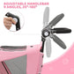 Magshion Pet Stroller for Medium Dogs w/Adjustable Handle, 3-Wheel Dog Cat Wagon w/Dual Entry, Rear Storage, Breathable Mesh, One-Foot Brake, Ideal for Large Pets up to 55 lbs, Pink