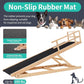 Dog Ramp, 5 Level Adjustable Height Folding Pet Ramp for High Bed, Portable Paw Ramps Large Bed Ramp for Medium & Large Old Dogs & Cats - Natural Wood Furniture Quality