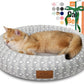 Cat Bed, 20In Dog Beds for Small Dogs, Calming Cat & Dog Beds for Indoor Pets, Pet Beds Comfortable Donut Round Ultra Soft (Grey Pattern, 20.0" L x 20.0" W x 6.5" Th)