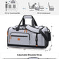 Gym Bag for Men and Women with Shoe & Laptop Compartment, 3-in-1 Sports Travel Duffel Bag Anti-Theft Weekender Carry-On Backpack for Airplane & Workout, Overnight Travel Bag,35L (Light Grey, Medium)