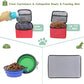 WOLT Dog Travel Bag Dog Bag for Traveling and Supplies with 2 Collapsible Bowls, 2 Food Containers, 1 Place Mat, Red