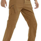 TACVASEN Men's Winter Pants 9 Pockets Fleece Snow Hiking Pants Water-Resistant Warm Softshell Thick Tactical Pants