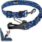 SlowTon Dog Seat Belt, Adjustable Dog Safety Belt Leash, 2 in 1 Latch Bar Attachment Dogs Car Seatbelt with Elastic Nylon Bungee Buffer, Reflective Nylon Belt Tether Connect (BL Dog Paw)