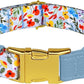 AirTag Dog Collar for Small Medium Large Breed - Adjustable Cute Pattern Dog Collar with Airtag Holder - Soft Leather Tracker GPS Apple Air Tag Pet Collars (Large, 17"-21" Neck Fit, Floral)