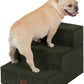 EHEYCIGA Dog Stairs for Small Dogs 13.5" H, 3-Step Dog Steps for Couch Sofa and Chair, Pet Steps for Medium Cats, Non-Slip Balanced Pet Ramp Indoor, Olive Green