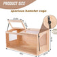 Wooden Hamster Cages and Habitats, 48"x20"x20" Guinea Pig Cage, Small Animal Cage for Dwarf Syrian Hamsters Degus Mice & Other Small Pets. Big Hamster Habitat with 2 Adjustable skylights.