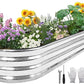 Galvanized Raised Garden Bed - 8×2×1ft Planter Raised Beds for Gardening | Oval Metal Garden Planter Box with Safety Edging and Bracing Rods for Vegetables Fruits and Flowers - Silver