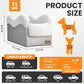 Portable Small Dog Seat for Car,Luxury Center Console Dog Car Seat Booster with Safety Tethers,Auti-Collapse Pet Travel Carrier for SUV,Truck.(Light Grey/White)