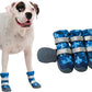 Spark Paws Dog Shoes, Waterproof Dog Boots for Medium to Large Dogs, Non Slip, Breathable Dog Booties and Paw Protectors - 4PCS Doggie Hiking Boots with Reflective Straps, Blue Camo, Size 6