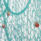 Nature Fish Net Wall Decoration with Shells, Ocean Themed Wall Hangings Fishing Net Party Decor for Pirate Party,Wedding,Photographing Decoration (2pack-Aqua/Aqua)
