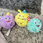 DKING 3Pack Squeaky Dog Balls,2 in1 Funny Puppy Ball Toys,Birthday Dog Toy for Small Medium Dogs (Monster Ball)