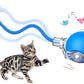 Interactive Cat Toys, Automatic Moving Cat Toys for Bored Indoor Adult Cats, Fast Rolling, Chirping & Motion-Activated Kitty Toys, Fun Gift for Cats with Speedy Tail 2.0, USB Rechargeable, Blue
