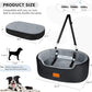 Dog Car Seat for Medium Dogs Up to 50 lbs, Pet Booster Seat for Cars SUVs and Trucks, Travel Dog Bed with Safety Strap, Thick Cushion, Non-Slip Base, Washable and Portable(Black/Gray