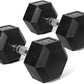 RitFit 5-650 LBS PVC Encased Hex Dumbbell Sets with Optional Rack for Home Gym, Hand weight with Chrome Handle for Strength Training, Workouts