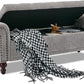 58.1'' Storage Bench Upholstered Chenille End of Bedroom Bed Bench Ottoman with Tufted Cushioned Rolled Arm Large Storage Space for Reading Living Room Entryway, Light Grey