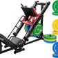RitFit Adjustable Leg Press and Hack Squat Machine with Weight Plate Set, Professional Home Gym Equipment with Linear Bearings, Specialized for Complete Lower Body Workouts and Weight Storage Posts
