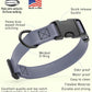 Dogline Biothane Waterproof Dog Collar with Quick Release Buckle Strong Coated Nylon Webbing with Odor- Proof for Easy Care Easy to Clean Fits Small Medium Large Dogs, Grey 1" W 15-25" L