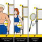 A11N Outdoor Volleyball and Badminton Combo Set - Includes Adjustable Height Anti-Sag Net, Volleyball, Air Pump, 4 Badminton Rackets, 2 Shuttlecocks, Boundary Line Marker, and Carrying Bag