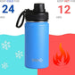 DRINCO Stainless Steel Water Bottle Spout Lid Vacuum Insulated Double Wall Water Bottle Wide Mouth (40oz 32oz 22oz 18oz 14oz) Leak Proof Keeps Cold or Hot (14 oz, 14oz Royal Blue)