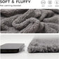 Luciphia 1 Pack 3 Calming Dog Blanket Fluffy Premium Fleece Pet Blankets Soft Sherpa Throw for Dogs Puppy Cat Grey/Beige/HazeBlue Large (41" x31")