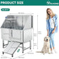 YITAHOME Dog Grooming Bathtub, Professional Stainless Steel 304 Dog Bathing Station w/Right Ramp, Faucet, Floor Grate, 50in Pet Washing Station for Large, Medium, Small Pets