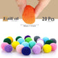 Cat Toy Balls, 20Pcs Premium Soft Pom Pom Balls for Kittens, 1,9'' Funny Interactive Cat Pompom Toys for Bored Indoor Cats Playing Plush Balls for Craft DIY Decorations, Cute Kitten Kitty Toys.