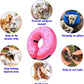 Katoggy Inflatable Dog Cone Collar for Dogs After Surgery, Soft Adjustable Blow up Donut Dog E-Collar for Small Medium Large Dog and Cats,Pink Donut,X-Large