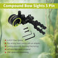 Archery 5-Pin Bow Sight - 0.019" Fiber, Brass Pin, Aluminum Machined - Right and Left Handed, with Hi-Vis Level for Archery, Hunting, Shooting