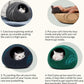 MEOWFIA Cat Cave – Premium Felt Cat Bed for Indoor Cats, Handmade 100% Merino Wool (Large, Dark Grey)