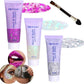 Body Glitter Face Glitter Gel: Singer Concerts Disco Festival Rave Accessories Face Glitter Makeup 150ml Chunky Sequins Mermaid Face Body Hair Glitter Gel (White&Silver&Purple)