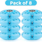 8pcs Inline Skate Wheels Led Light-Up Wheels 64/70/72/76/80mm w/Bushings 85-88A for Kids and Youth Beginners Children's Inline Skates Indoor/Outdoor Use (Blue, 72mm)