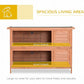 PawHut 54" 2-Story Large Rabbit Hutch Bunny Cage Wooden Pet House Small Animal Habitat with Lockable Doors, No Leak Tray and waterproof Roof for Outdoor/Indoor Orange