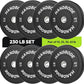 Bumper Plates 2 - Inch Olympic Weight Plate Set for Barbell, 10-55 lb Rubber Weights Sets for Home Gym, Strength Training Plate, Weight Lifting, Black