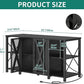 YITAHOME 90-120 Gallon Reptile Tank Stand with Power Outlet & LED Light, Heavy Duty Aquarium Stand w Accessories Storage Cabinet - Metal Fish Tank Stand for Turtle, Reptile, 2000LBS Capacity, Black