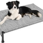 Veehoo Cooling Outdoor Dog Bed, Heavy Duty Elevated Pet Bed with Washable & Breathable Teslin Mesh, Non-Slip Silicon Feet, Dog Cot Bed with Support Hem, 41" x 27", Black Silver, CWC2433