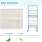 PawHut Large Bird Cage with 1.7 ft. Width for Wingspan, Bird Aviary Indoor with Multi-Door Design, Fit for a Canary, Finch, Conure, 55", Light Blue