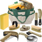 9 Pieces Horse Grooming Kit, Tack Room Supplies Set with Tote Bag, Horse Brush Set for Effective Cleaning and Bathing, Professional Equine Coat Care Kit for Horse Riders Beginner