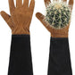 HANDLANDY Leather Gardening Gloves for Men & Women, Rose Pruning Thorn Proof Garden Glove, Long Sleeve Gauntlet Gloves (Black-brown, X-Large (Pack of 1))