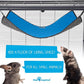 Paw Inspired Hanging Fleece Hammock for Ferrets, Rats, Chinchillas, Sugar Gliders, Small Pets | Hideout Toy for Guinea Pigs, Hamsters | Swivel Clips for Small Animal Cages (Gray/Blue)