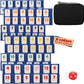 Mini Rummy Cube Game Set 6 Players with 6 Holders and 160 Rummy Tiles, Small Travel and Family Board Game for Adults and Kids