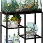 CADUKE Aquarium Stand 20 Gallon, Metal Fish Tank Stand, Aquarium Rack Stand for Fish Tank Accessories , 3 Tier Turtle Reptile Terrarium Stand for Living Room Office
