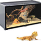 REPTI ZOO 50 Gallon Reptile Tank, 36" X 18" X 18" Reptile Terrarium, Black-Tinted ECO Glass Enclosure with Sliding Door & Mesh Top, Secure & Low-Stress Habitat for Bearded Dragon, Gecko, Snake, Lizard
