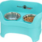 Neater Pet Brands Neater Feeder Deluxe Mess Proof Dog Bowls Elevated for Large Dogs Over 40 lbs, Made in USA, No Spill Raised Dog Food Bowl Stand Feeding Station, Food and Water Bowl Set, Aquamarine