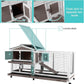 62" Rabbit Hutch with Chew-Proof Ramp & Waterproof Roof - Indoor/Outdoor Bunny Cage, 2-Story Design, 6 Lockable Caster Wheels & Dual Pull-Out Trays (Brown)